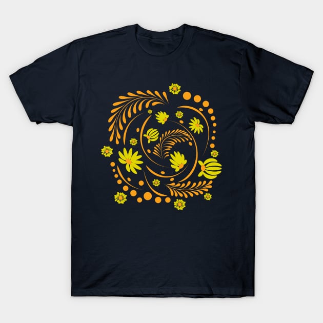 Folk flowers floral art print Flowers abstract art T-Shirt by Eskimos